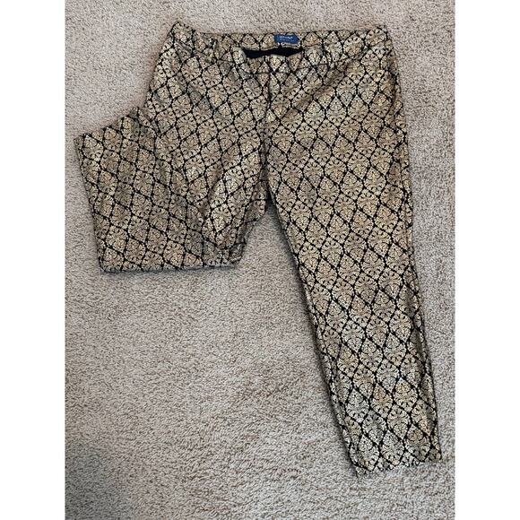 Old Navy Pixie Midrise Gold & Black Brocade Dress Pants Plus Size 20 HolidayWear - Picture 2 of 10